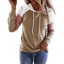 Load image into Gallery viewer, Casual Colorblock Drawstring Long Sleeve Hoodie
