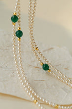 Load image into Gallery viewer, Chic Jade Green Long Pearl Necklace
