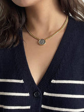 Load image into Gallery viewer, Chunky Cuban Chain Lady Luck Coin Pendant Necklace
