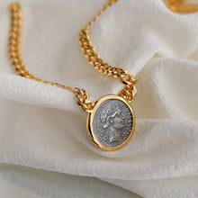 Load image into Gallery viewer, Chunky Cuban Chain Lady Luck Coin Pendant Necklace
