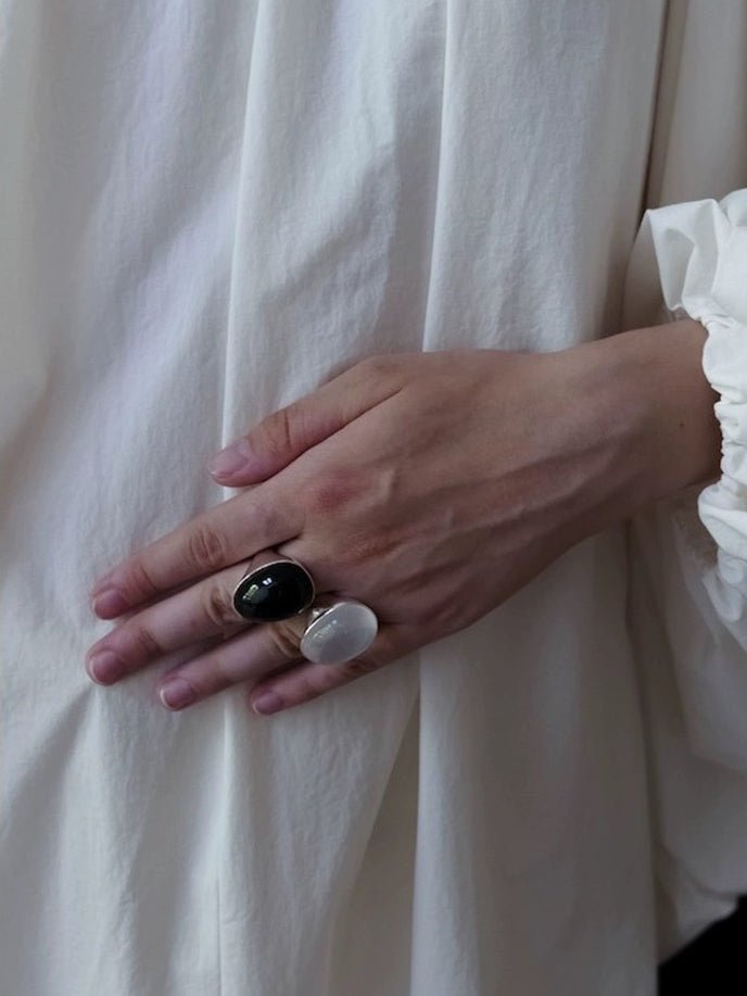 Classic Black Onyx Oval Egg Ring