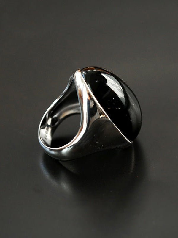 Classic Black Onyx Oval Egg Ring