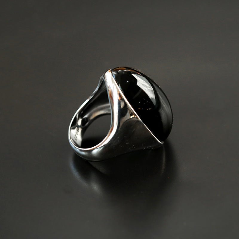 Classic Black Onyx Oval Egg Ring