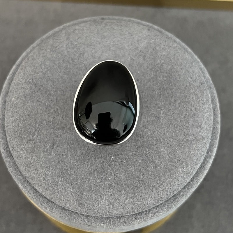 Classic Black Onyx Oval Egg Ring