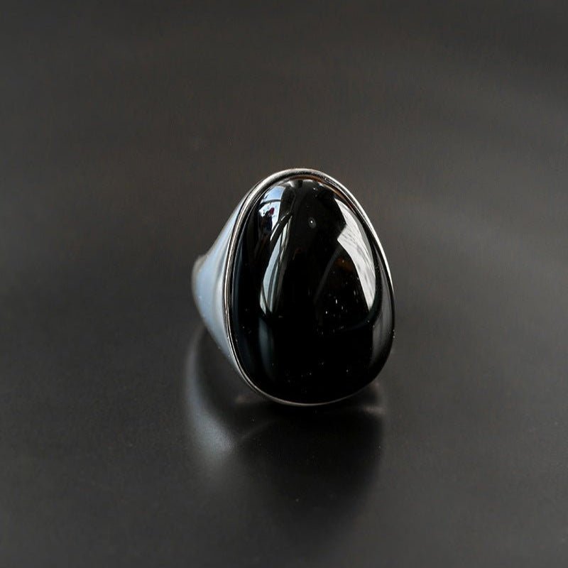 Classic Black Onyx Oval Egg Ring