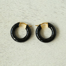 Load image into Gallery viewer, Classic Enamel Glazed Hoops Earrings
