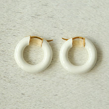 Load image into Gallery viewer, Classic Enamel Glazed Hoops Earrings

