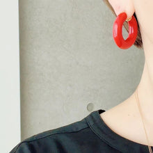 Load image into Gallery viewer, Classic Enamel Glazed Hoops Earrings
