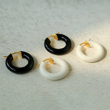 Load image into Gallery viewer, Classic Enamel Glazed Hoops Earrings
