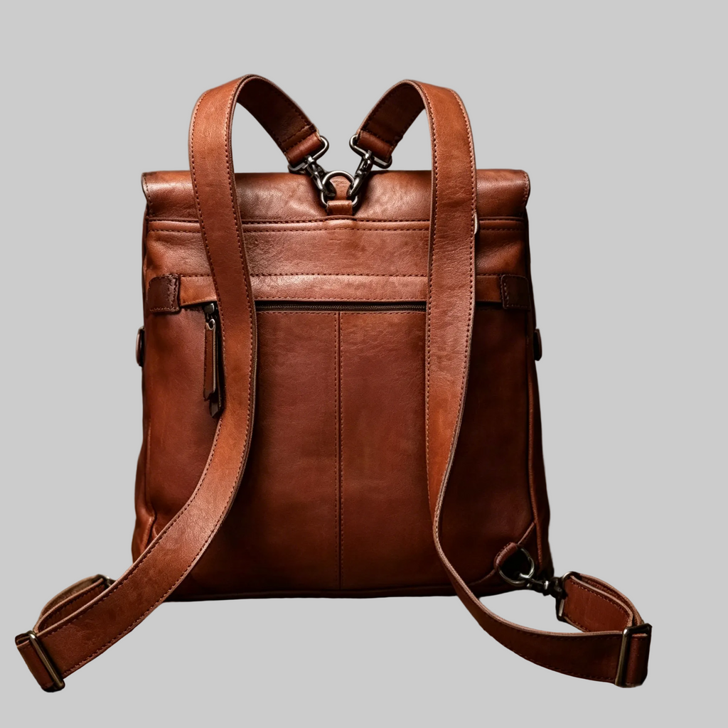 Classic Leather Convertible Backpack Bag