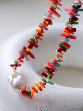 Load image into Gallery viewer, Colorful Gemstone Baroque Pearl Necklace
