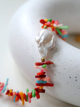 Load image into Gallery viewer, Colorful Gemstone Baroque Pearl Necklace
