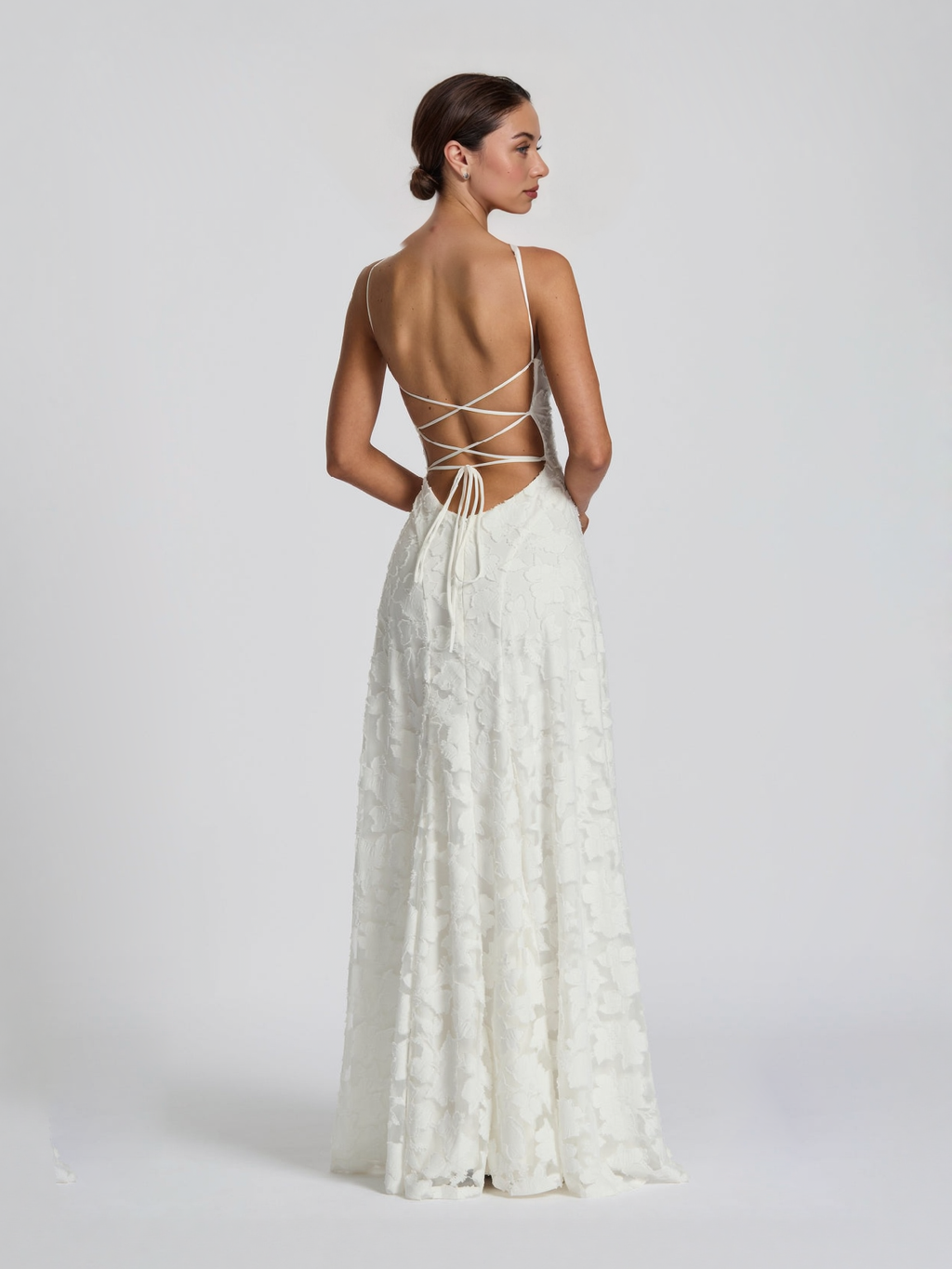Elegant Spaghetti Strap Lace Maxi Dress