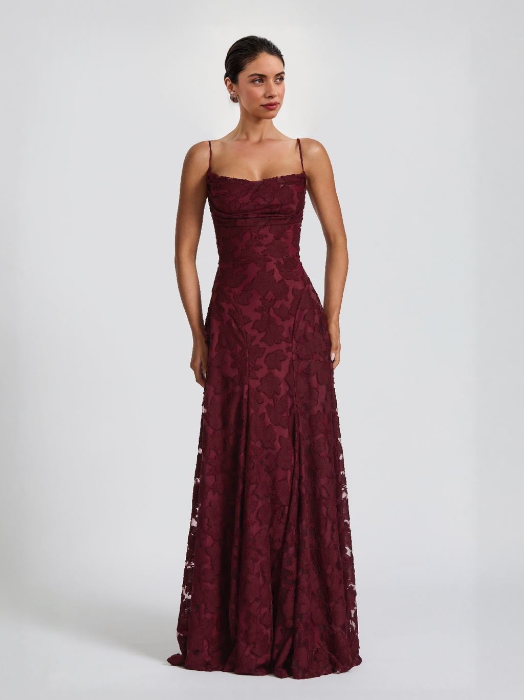 Elegant Spaghetti Strap Lace Maxi Dress