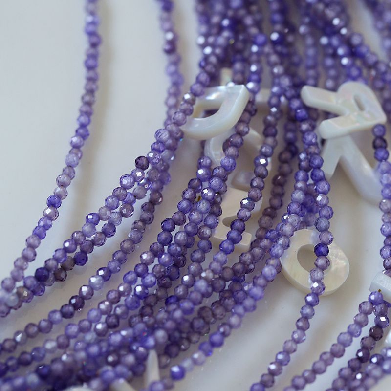 Customize Alphabet Colorful Zircon Beaded Necklace