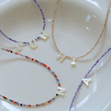 Load image into Gallery viewer, Customize Alphabet Colorful Zircon Beaded Necklace
