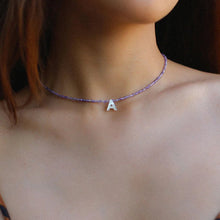 Load image into Gallery viewer, Customize Alphabet Colorful Zircon Beaded Necklace
