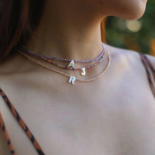 Load image into Gallery viewer, Customize Alphabet Colorful Zircon Beaded Necklace
