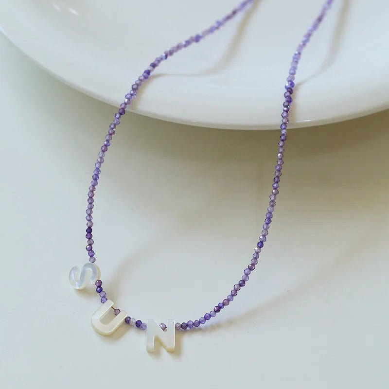 Customize Alphabet Colorful Zircon Beaded Necklace