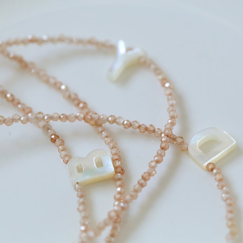 Customize Alphabet Colorful Zircon Beaded Necklace