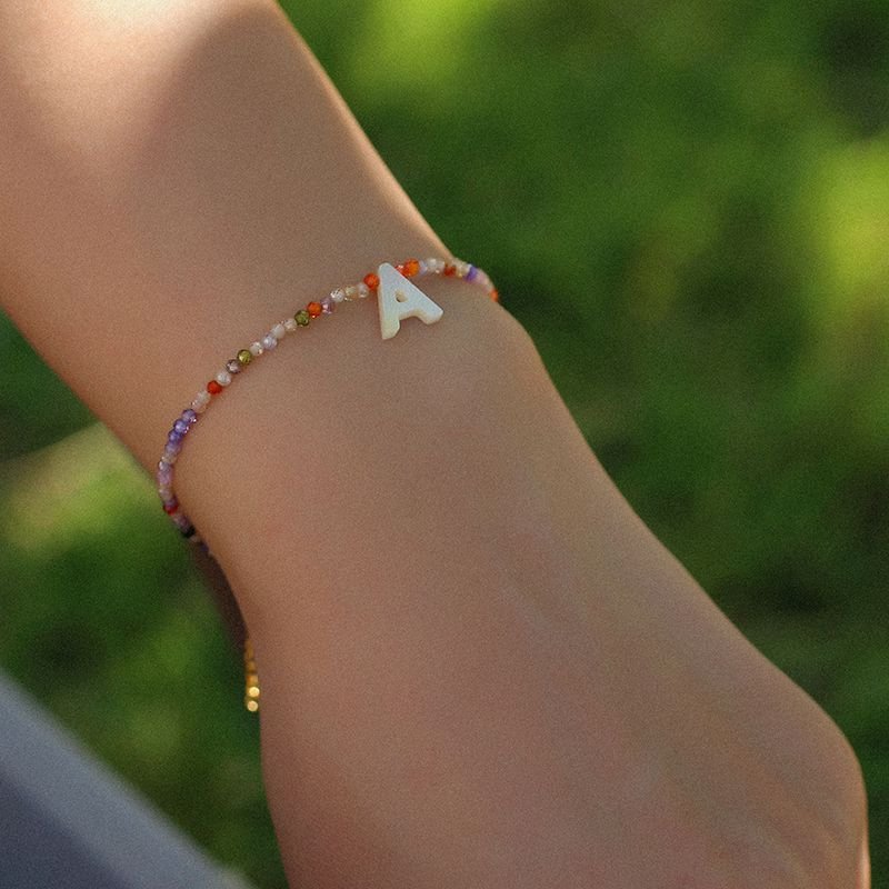 Delicate Colorful Beaded 26 Letters Bracelet