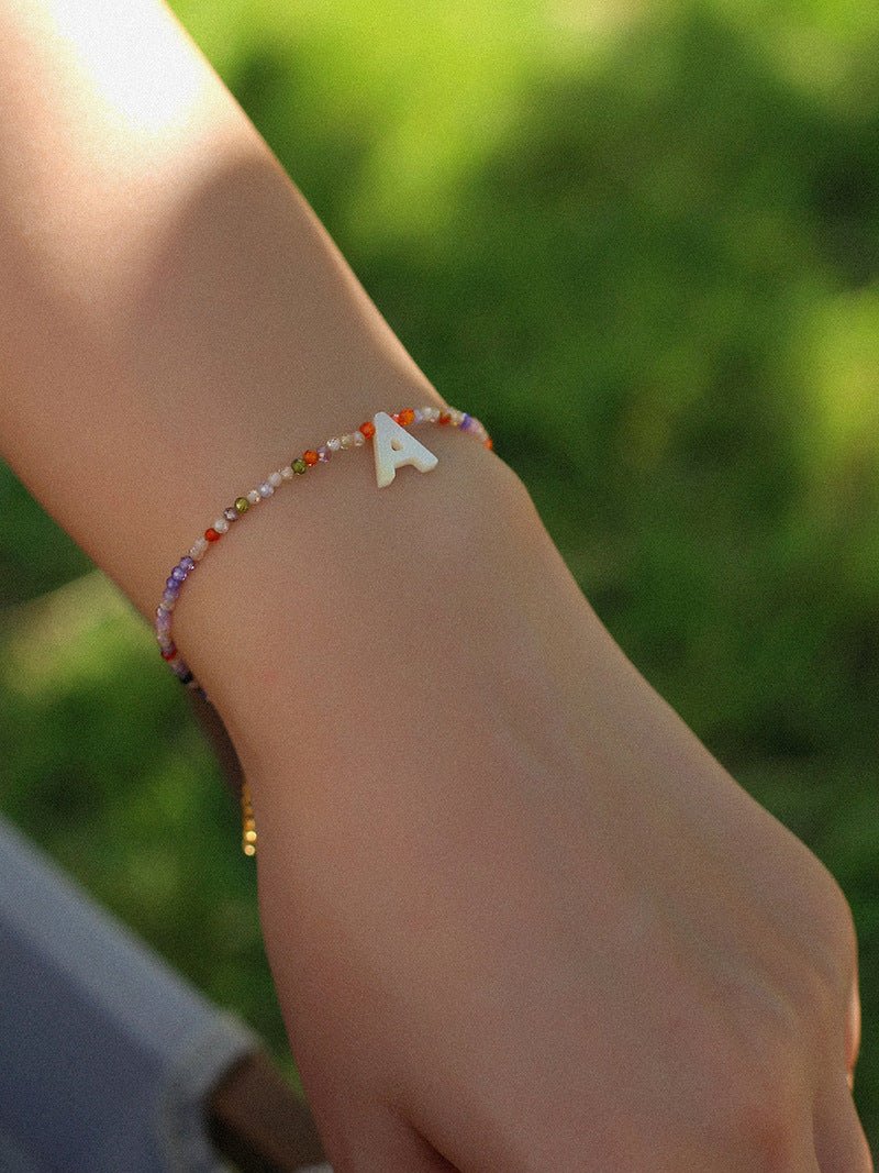 Delicate Colorful Beaded 26 Letters Bracelet