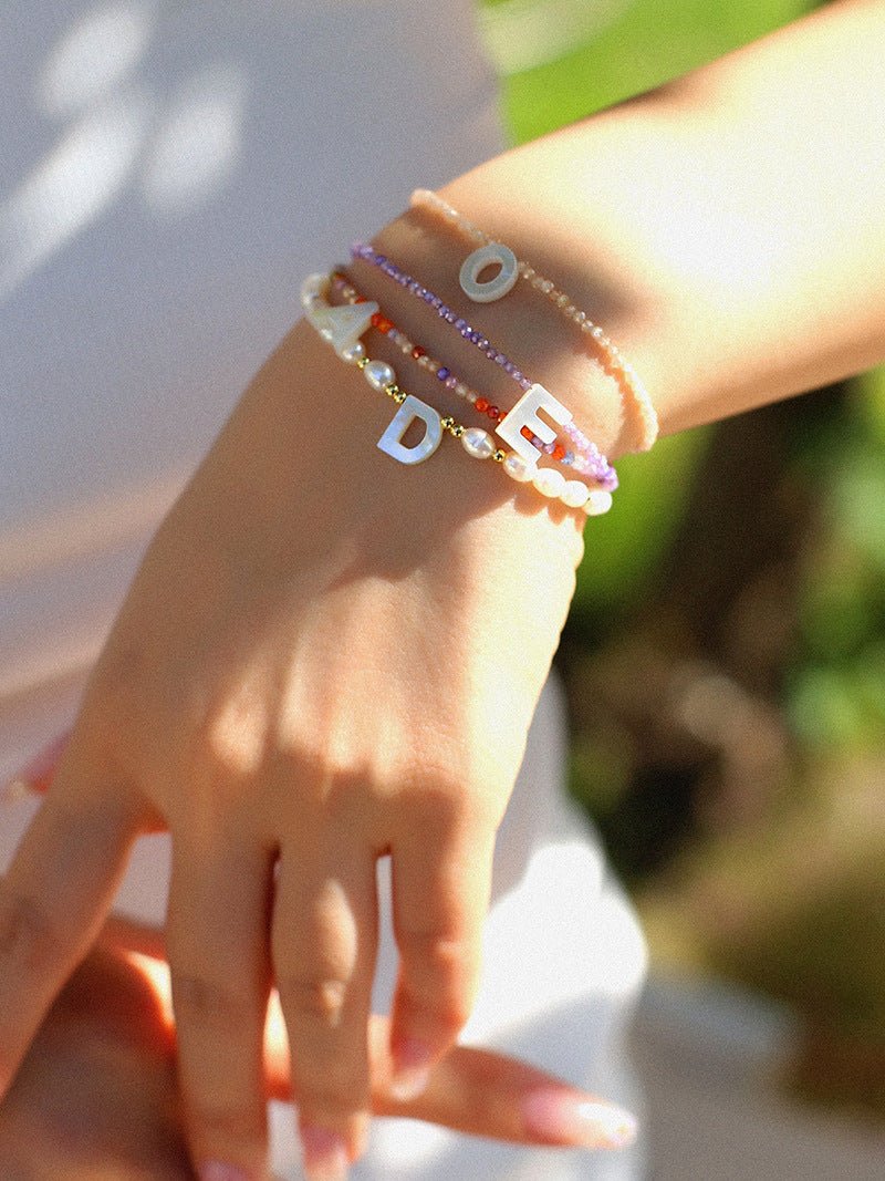Delicate Colorful Beaded 26 Letters Bracelet