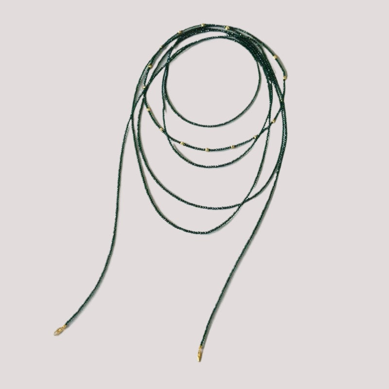 Emerald Green Beaded Layered Necklace