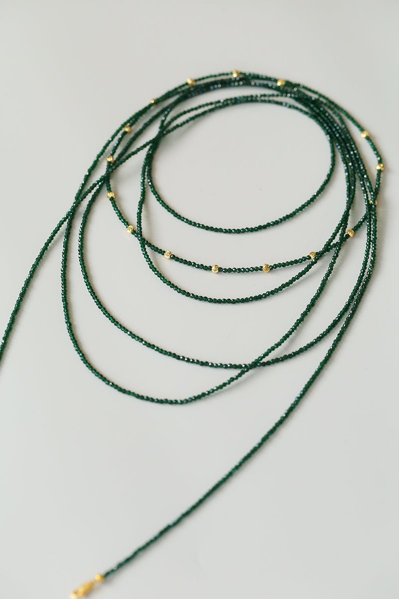 Emerald Green Beaded Layered Necklace