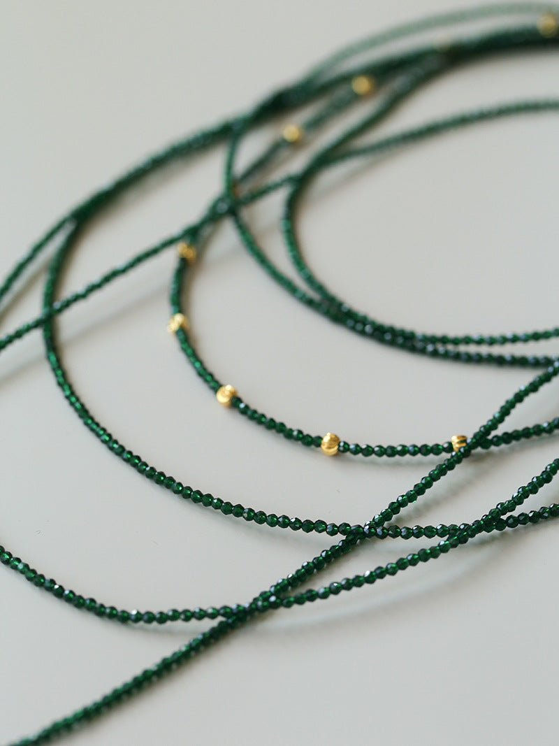 Emerald Green Beaded Layered Necklace