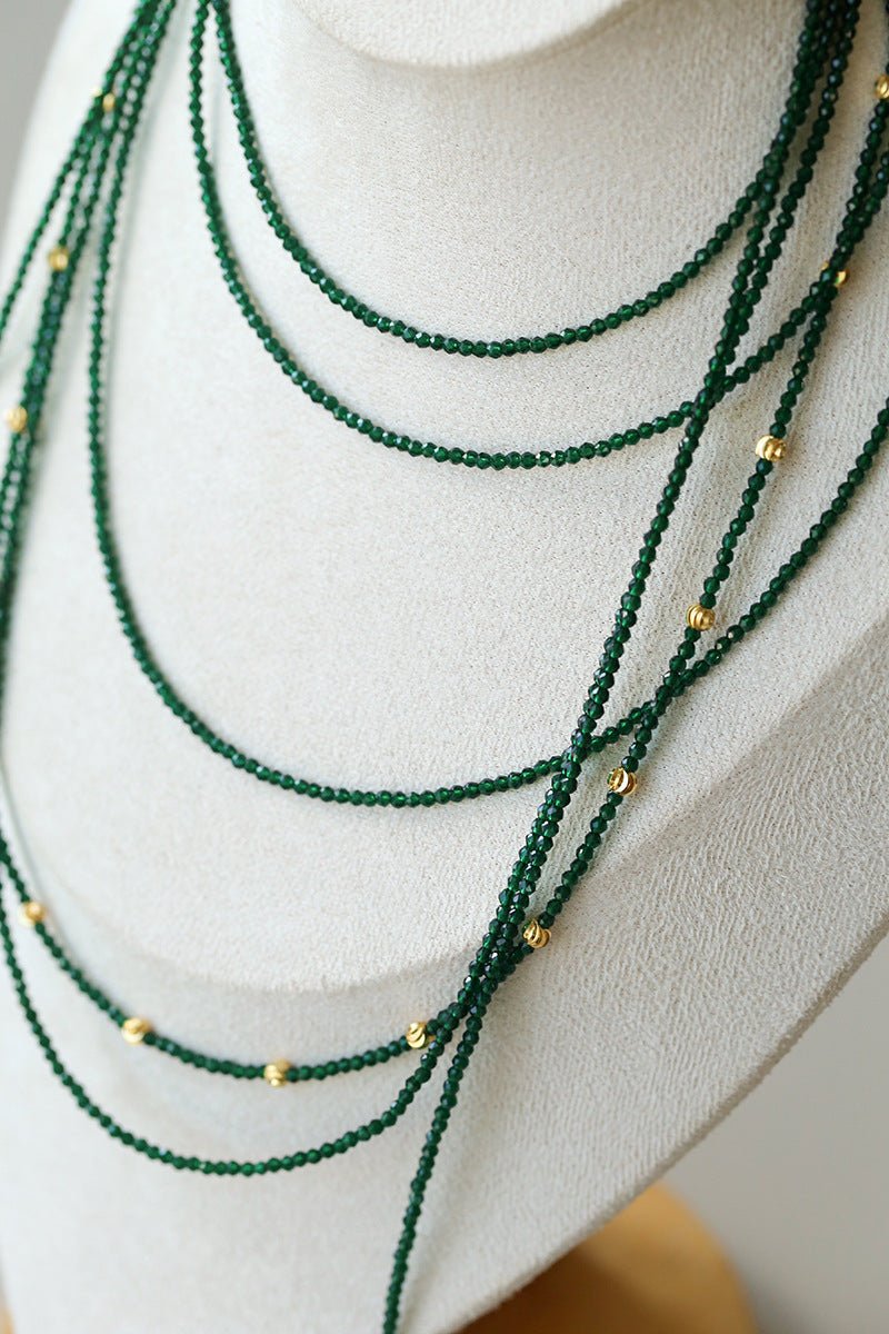 Emerald Green Beaded Layered Necklace