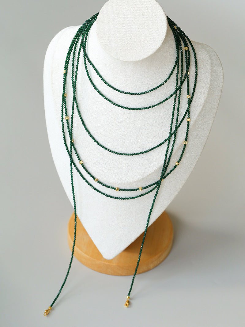Emerald Green Beaded Layered Necklace