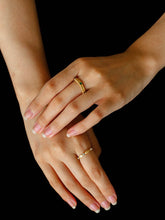 Load image into Gallery viewer, Gold-Tone Ring with Cubic Zirconia
