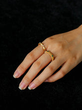Load image into Gallery viewer, Gold-Tone Ring with Cubic Zirconia
