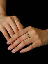 Load image into Gallery viewer, Gold-Tone Ring with Cubic Zirconia
