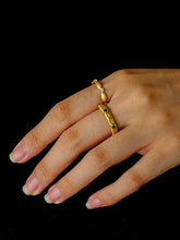 Load image into Gallery viewer, Gold-Tone Ring with Cubic Zirconia
