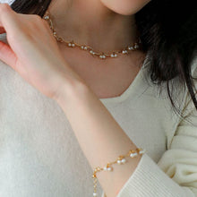 Load image into Gallery viewer, Gold Romantic Floral-Inspired Pearl Necklace 

