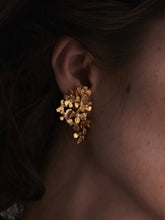 Load image into Gallery viewer, Golden Floral Statement Stud Earrings 
