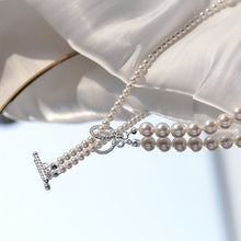 Load image into Gallery viewer, Gradient Collarbone T-Bar Pearl Necklace

