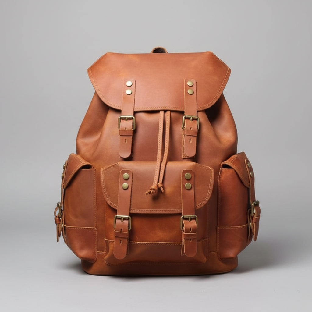 Detroit Full Grain Leather Rucksack
