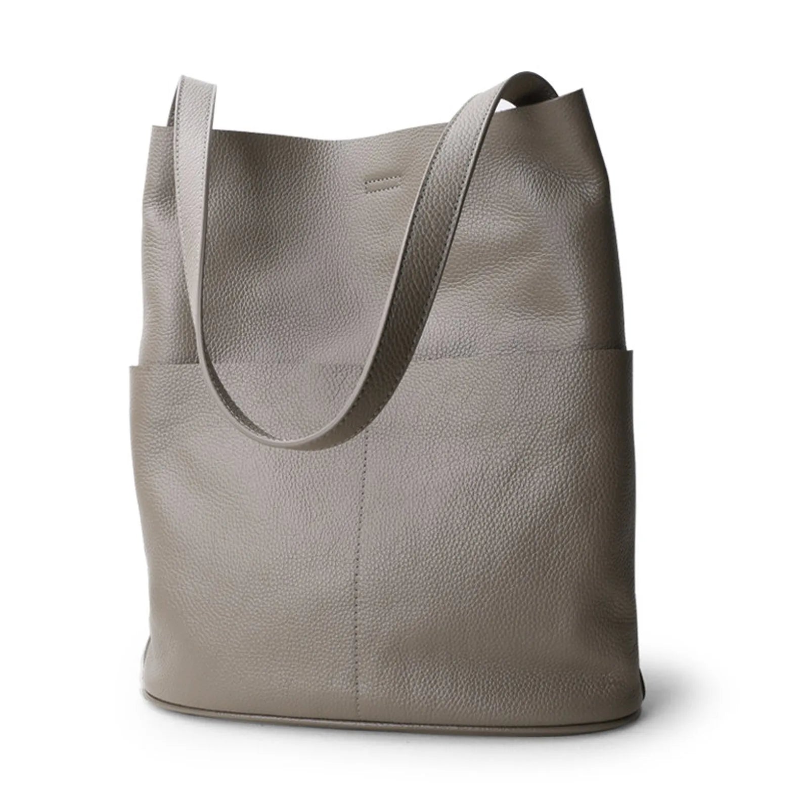 Gray tote bag on a white background