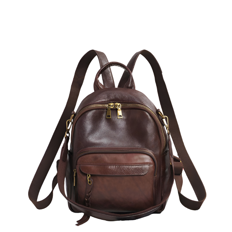 Handmade Ladies Leather Backpack Purse Small Rucksack Cross shoulder bag For Women