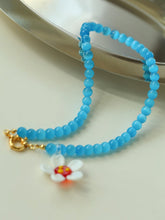 Load image into Gallery viewer, Handmade Cat Eye Sunflower Beaded Necklace
