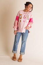 Load image into Gallery viewer, Funny Sequins Nutcracker Soldier Graphic Slit Crewneck Long Sleeve Christmas Sweatshirt
