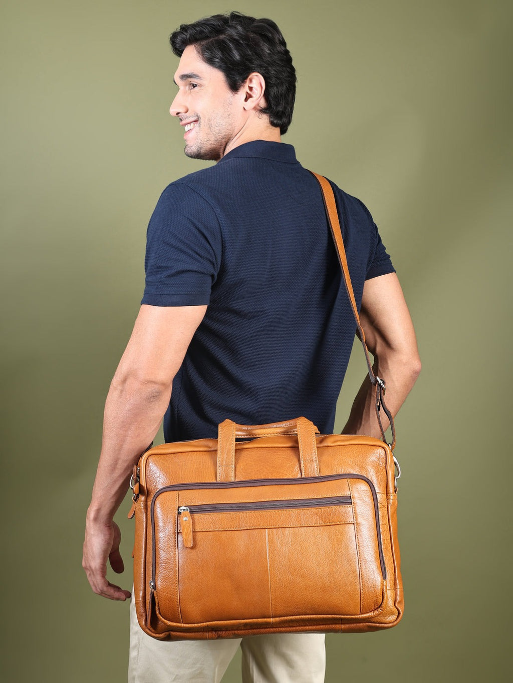 Men's Vintage Leather Briefcase laptop