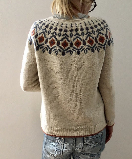 Fair Isle Casual Boho Knit  Crewneck Long Sleeve Sweater