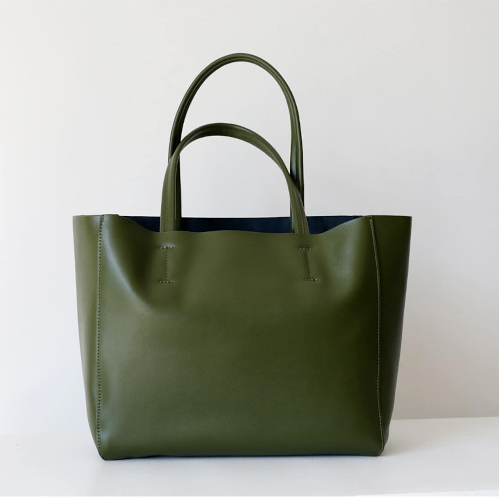 Large Tote Top Grain Leather Bag