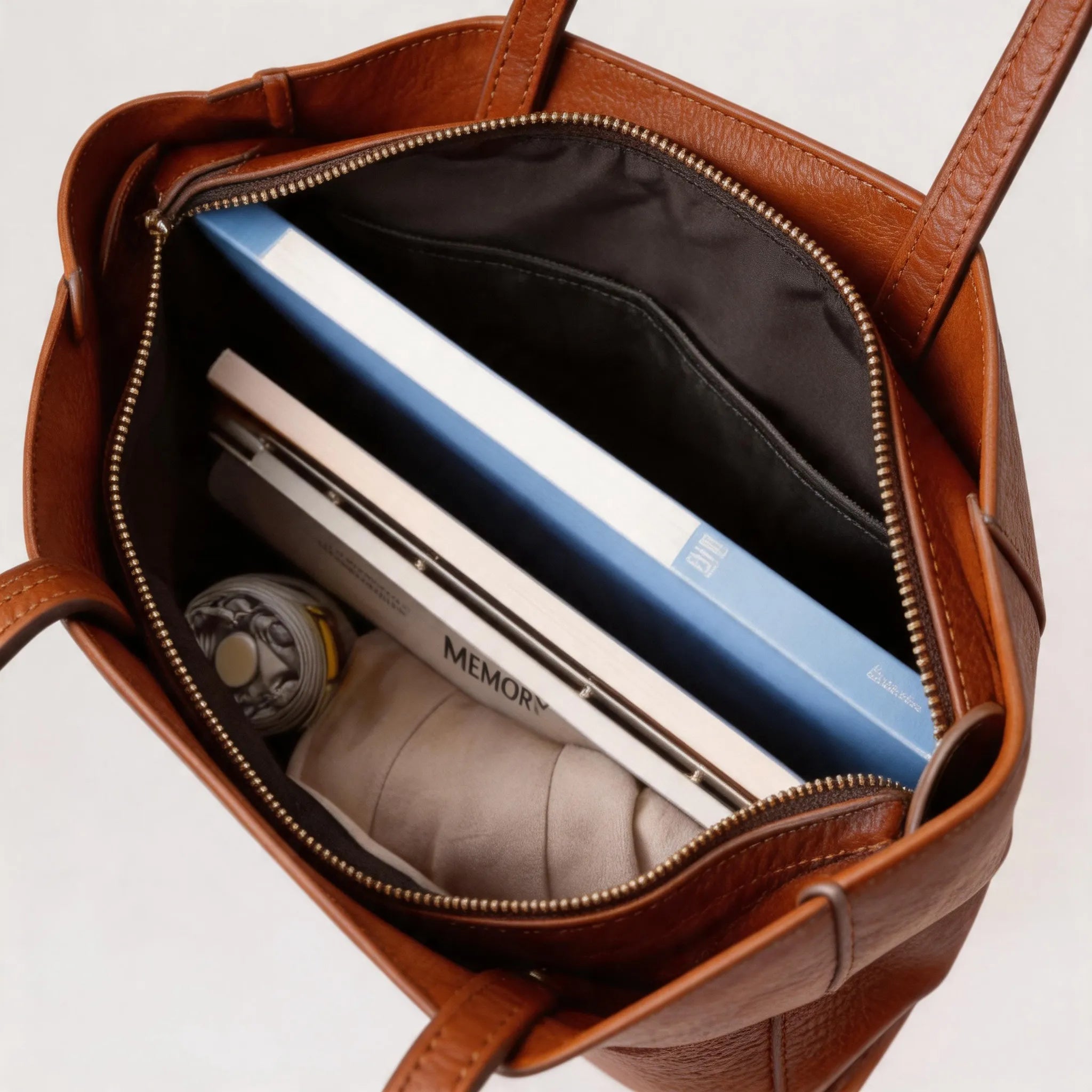Large Tote Top Grain Leather Bag