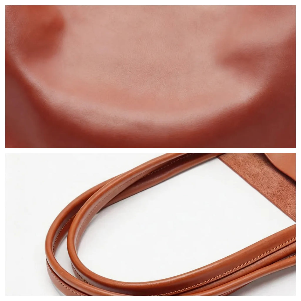 Large Tote Top Grain Leather Bag
