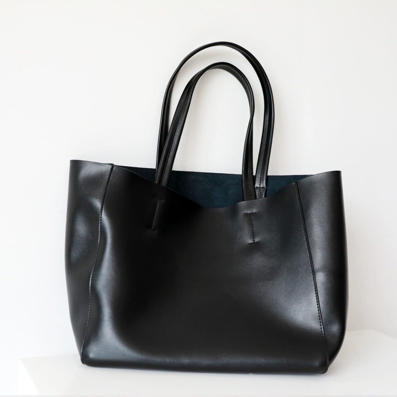 Large Tote Top Grain Leather Bag
